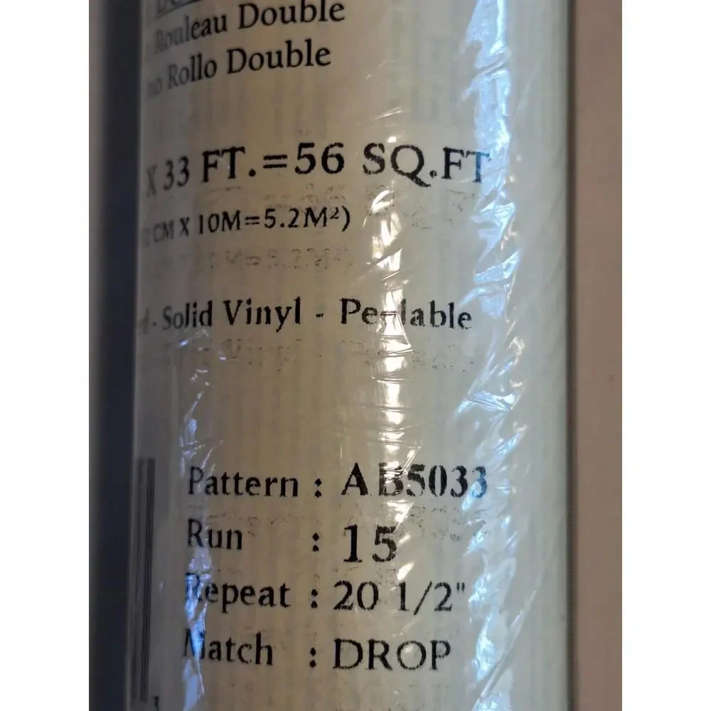 2 Double Rolls York Prepasted Wallpaper Tan/Beige Stripes w/Crackling  56ft Per